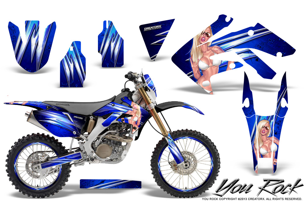 Honda CRF 250X 04-12 Graphics Kit You Rock Blue NP Rims